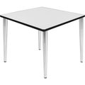 Regency Seating Regency Kahlo 42" Square Multipurpose Breakroom Tapered Leg Table, White/ Chrome TPL4242WHCM